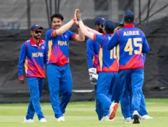 क्रिकेटको नेपाली पुरुष राष्ट्रिय टोलीको एक तस्बिर 