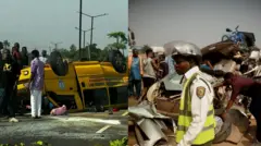 Aworan awọn ọkọ mejeeji to kọlu ara wọn 