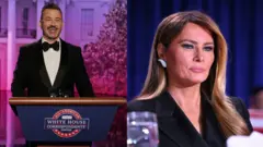 जिमी किमेल और मेलानिया ट्रंप 