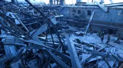 Escombros revelam danos na rede de energia