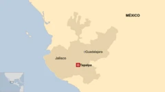 Mapa de Jalisco, con la ubicación Tapalpa y Guadalajara