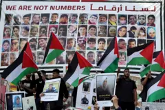 Manifestación por la liberación de presos palestinos.