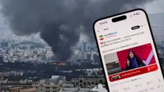 伊朗國家電視台被空襲推特及遠景畫面