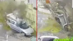  รถยนต์ในอิสราเอลหมุนกลางอากาศจากแรงขีปนาวุธ