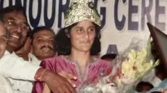 Sunita Williams was felicitated in a school in India in 2007