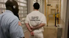 Un preso de espaldas en Alabama.