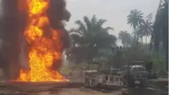 illegal refinery explosion for Rumuekpe community