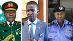 Janar Faruk Yahaya da Abdulrasheed Bawa da IGP Usman Akali Baba