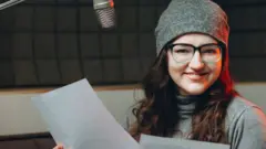 Stock image of a voiceover artist