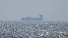 یک کشتی نفت‌کش در تنگه هرمز