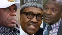 Buhari da Malami da Rotimi