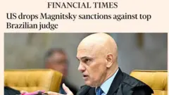 Reprodução de notícia do Financial Times sobre retirada de sanções contra Alexandre de Moraes 