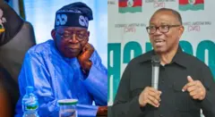 Aworan Aare Bola Tinubu ati Peter Obi