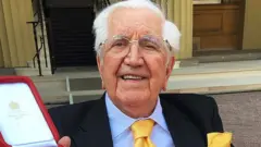 Sir Jack Petchey in 2016 receiving his knighthood