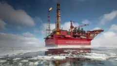 A Russian oil rig in the Arctic