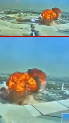 لحظه برخورد پهپاد به ساختمان میدان هوایی بین‌المللی کویت