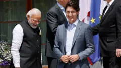 ভারতের প্রধানমন্ত্রী নরেন্দ্র মোদী ও কানাডার প্রধানমন্ত্রী জাস্টিন ট্রুডো