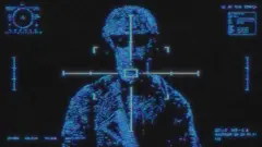 Cилует солдата в об'єктив тепловізора - ілюстрація