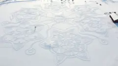 눈밭에 아름다운 문양