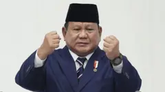 Presiden IndonesiaPrabowo Subianto menyampaikan pidato di Parlemen Turki, Ankara.