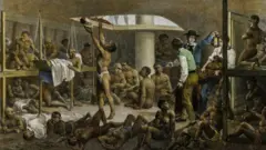 O porãoque es freebet en ecuabetum navio negreiro, retratado pelo pintor alemão Johann Moritz Rugendas emque es freebet en ecuabetobraque es freebet en ecuabet1820, Nègres a fondque es freebet en ecuabetcalle (Negros no fundo do porão)