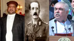 از راست به چپ، عبدالرشید دوستم، مارشال شاه ولی خان و مارشال محمد قسیم فهیم