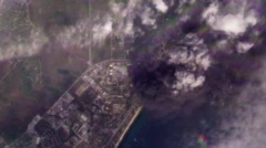 Спутниковый снимок, на котором видны огромные клубы дыма
