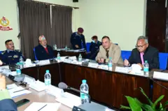 नेपाल प्रहरी मुख्यालयमा भूतपूर्व प्रहरी प्रमुखहरूले प्रहरीको अहिलेको नेतृत्वसँग भेटवार्ता गरेका थिए