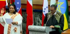 ወ/ሮ ስመኝ ውቤ ዋና እንባ ጠባቂ ሆነው ቃለ መሐላ ሲፈጽሙ