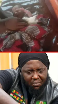 A collage of a baby and a man