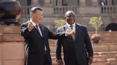 رئيس جنوب أفريقيا رامافوسا رفقة الرئيس الصيني شي