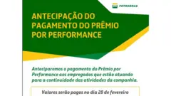 E-mail interno obtido pela BBC News Brasil sobre antecipação de pagamento a funcionários que não aderirem a greve