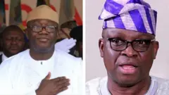 Aworan Gomina Kayode Fayemi ati Ayodele Fayose