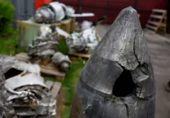 Uma ogiva de míssil hipersônico russo Kh-47 Kinzhal