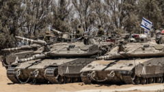 Tanques israelíes cerca de Rafah.