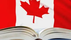 Canada flag wit book for front