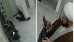 تصاویر دریافتی به‌وضوح نشان می‌دهد که این روحانی در حال تصویربرداری از زن جوان و نوزاد است