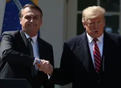 Donald Trump e Jair Bolsonaro na Casa Branca em 2019