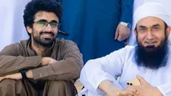 طارق جمیل اپنے بیٹے کے ہمراہ