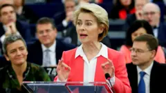Buduća predsednica Evropske komisije Ursula fon der Lejen obraća se zakonodavcima u Strazburu, 27. novembar 2019.