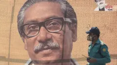 ఢాకాలోని షేక్ ముజిబుర్ రెహ్మాన్ బ్యానర్