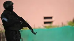 An anonymous Ugandan Amisom soldier in Mogadishu, in 2009.