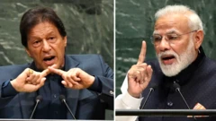 संयुक्त राष्ट्र महसभा में इमरान खान और नरेंद्र मोदी