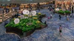 Interior del aeropuerto de Changi.
