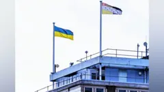 Український національний прапор на будівлі адміністрації графства Норфолк 