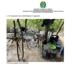 Cozinha improvisada em pedreira