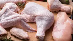 Chicken on a chopping board