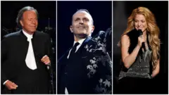 Julio Iglesias, Miguel Bosé y Shakira