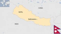 Gráfico mostra a localização do Nepal