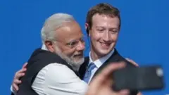 নরেন্দ্র মোদীর সাথে মার্ক জাকারবার্গ